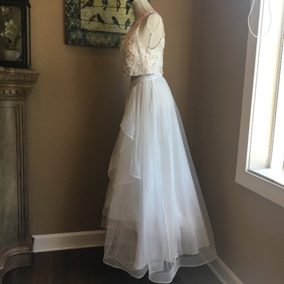 Two-Piece Ivory Long Dress Prom / Formal - Picture 3 of 8